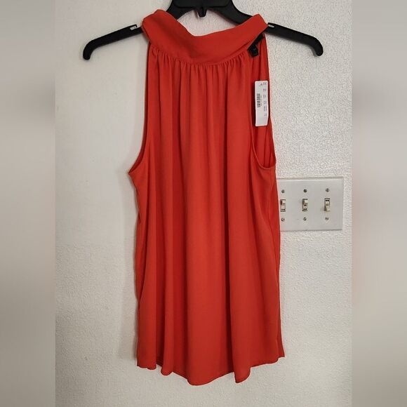J. Crew Orange Turtle Neck Tie Top Size 10 Tall NWT - Picture 3 of 9